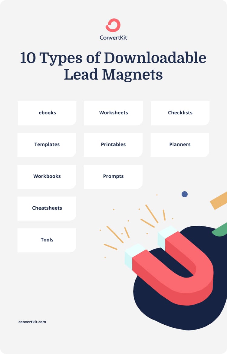 These are the lead magnets suggested by ConverKit that we think you should consider when giving your wordpress website an annual review and update